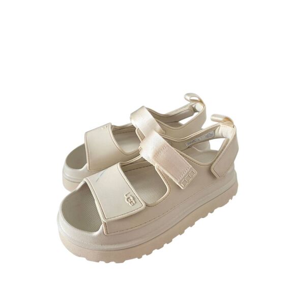 UGG Golden Glow Sandals Size 8 Platform Sandals Cream - Picture 1 of 8